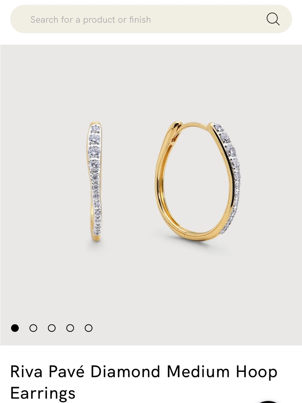 Monica Vinader Riva Pave’ Medium Hoops - Picture 3 of 11